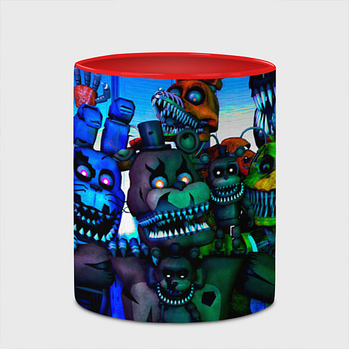 Кружка цветная Five Nights at Freddys 4 / 3D-Белый + красный – фото 2