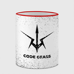 Кружка 3D Code Geass с потертостями на светлом фоне, цвет: 3D-красный кант — фото 2