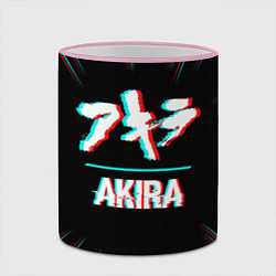 Кружка 3D Символ Akira в стиле glitch на темном фоне, цвет: 3D-розовый кант — фото 2