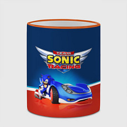 Кружка 3D Team Sonic Racing - Ёжик и его точило, цвет: 3D-оранжевый кант — фото 2