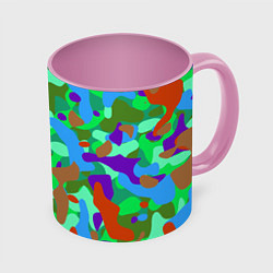 Кружка 3D Абстракция цвета, цвет: 3D-белый + розовый