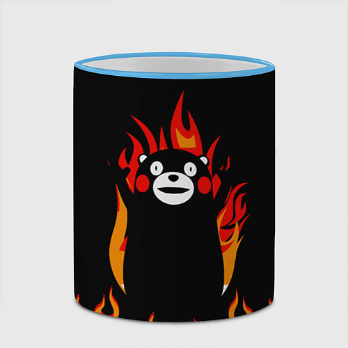 Кружка цветная Восхваляющий Кумамон - Тайна Кумамона / 3D-Небесно-голубой кант – фото 2