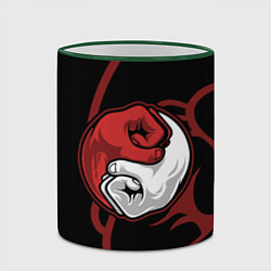 Кружка 3D Братский инь-янь, цвет: 3D-зеленый кант — фото 2