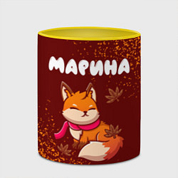 Кружка 3D Марина осенняя лисичка, цвет: 3D-белый + желтый — фото 2