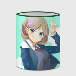 Кружка 3D Милая Кэкэ Тан - Живая любовь Суперзвезда, цвет: 3D-зеленый кант — фото 2