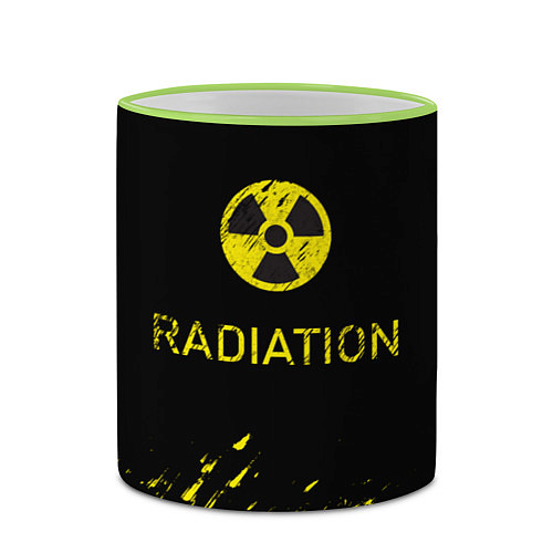 Кружка цветная Radiation - радиационная опасность / 3D-Светло-зеленый кант – фото 2