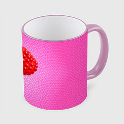 Кружка 3D Ягода малинка, цвет: 3D-розовый кант