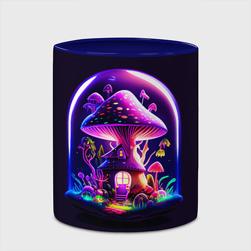 Кружка цветная Волшебный неоновый гриб в банке / 3D-Белый + синий – фото 2
