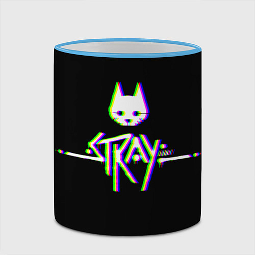 Кружка цветная Stray game glitch / 3D-Небесно-голубой кант – фото 2