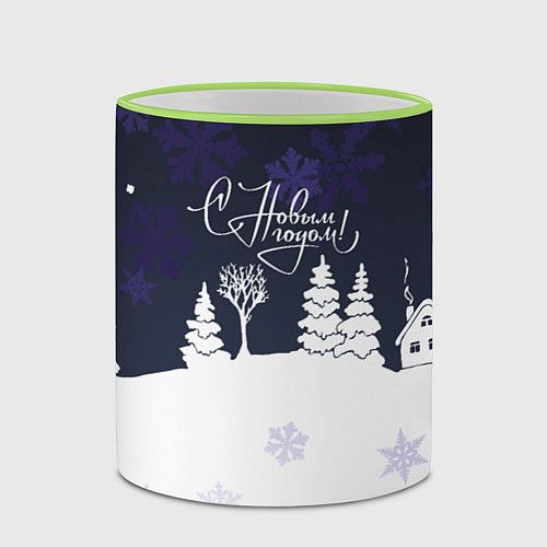 Кружка цветная С новым годом! минимализм / 3D-Светло-зеленый кант – фото 2
