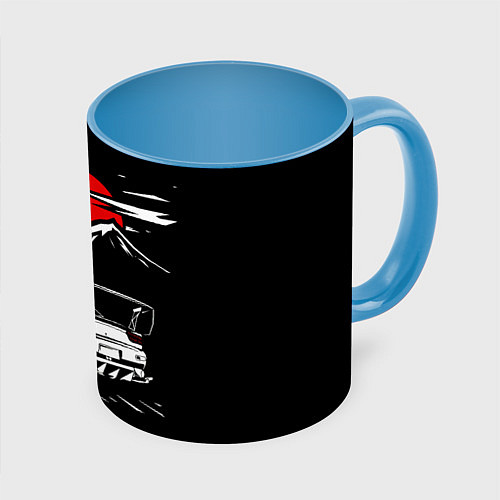 Кружка цветная Мазда RX - 7 JDM Style / 3D-Белый + небесно-голубой – фото 1