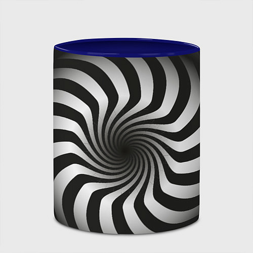 Кружка цветная Объёмная спираль - оптическая иллюзия / 3D-Белый + синий – фото 2