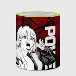 Кружка 3D Пауэр : Человек-бензопила, цвет: 3D-светло-зеленый кант — фото 2