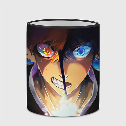 Кружка цветная Blue Lock anime / 3D-Черный кант – фото 2