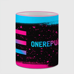 Кружка 3D OneRepublic - neon gradient: надпись и символ, цвет: 3D-розовый кант — фото 2