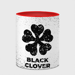 Кружка 3D Black Clover с потертостями на светлом фоне, цвет: 3D-белый + красный — фото 2