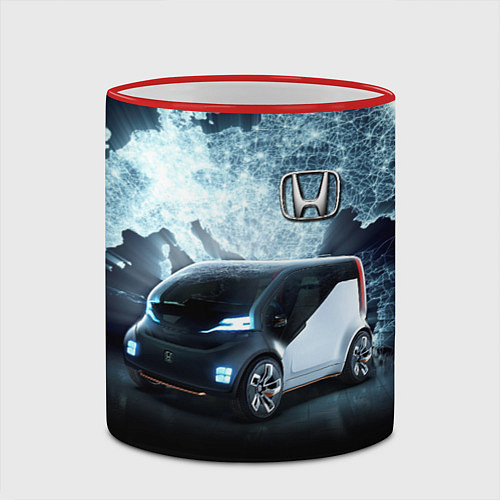 Кружка цветная Honda concept on the background of a neon world ma / 3D-Красный кант – фото 2