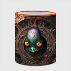 Кружка 3D Oddworld - new and testy, цвет: 3D-оранжевый кант — фото 2