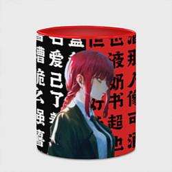 Кружка 3D Макима в костюме, цвет: 3D-белый + красный — фото 2