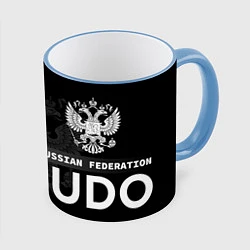 Кружка 3D Judo Russian Federation, цвет: 3D-небесно-голубой кант