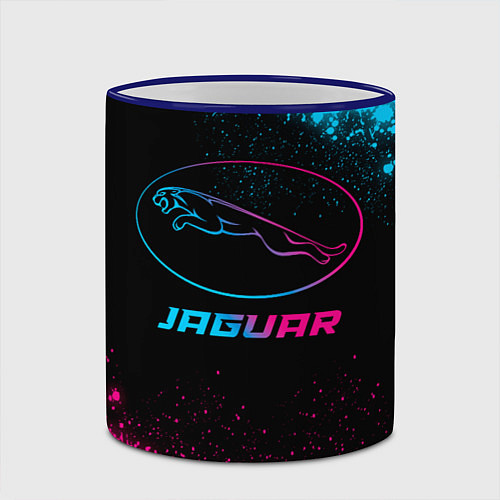 Кружка цветная Jaguar - neon gradient / 3D-Синий кант – фото 2