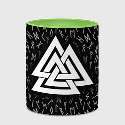 Кружка 3D Valknut runes pattern, цвет: 3D-белый + светло-зеленый — фото 2