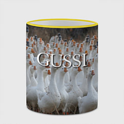 Кружка 3D Стая гусей - Gussi, цвет: 3D-желтый кант — фото 2