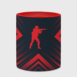 Кружка 3D Красный символ Counter Strike на темном фоне со ст, цвет: 3D-белый + красный — фото 2