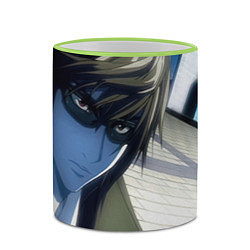 Кружка 3D Death Note - Тэру Миками, цвет: 3D-светло-зеленый кант — фото 2