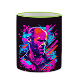 Кружка 3D Jason Statham - pop art, цвет: 3D-светло-зеленый кант — фото 2