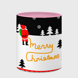 Кружка 3D Merry christmas - Санта Клаус, цвет: 3D-белый + розовый — фото 2