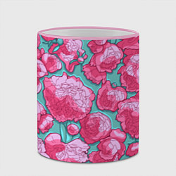 Кружка 3D Пышные цветы - пионы, цвет: 3D-розовый кант — фото 2