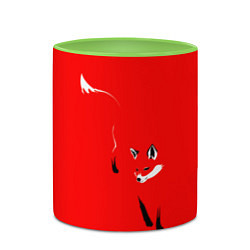 Кружка 3D Красная лиса, цвет: 3D-белый + светло-зеленый — фото 2