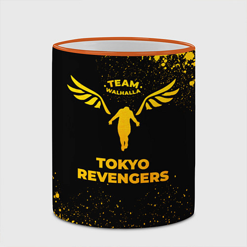 Кружка цветная Tokyo Revengers - gold gradient / 3D-Оранжевый кант – фото 2