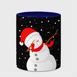 Кружка 3D Снеговик дэбует, цвет: 3D-белый + синий — фото 2
