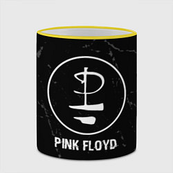 Кружка 3D Pink Floyd glitch на темном фоне, цвет: 3D-желтый кант — фото 2