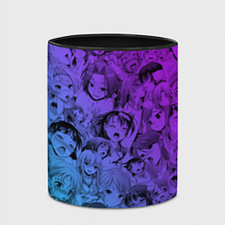 Кружка 3D Ахегао красивый неон, цвет: 3D-белый + черный — фото 2