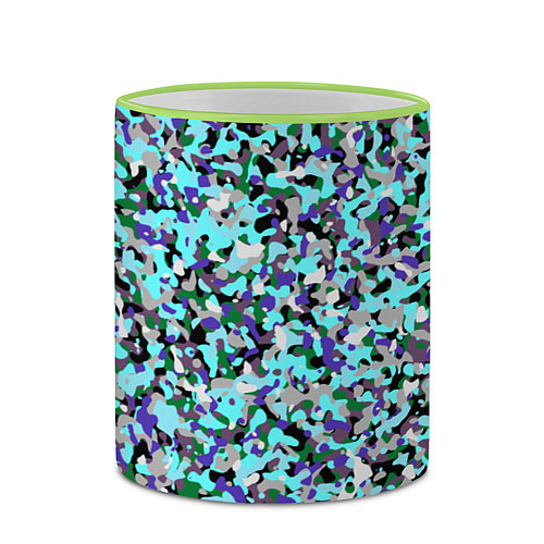 Кружка цветная Абстрактные разноцветные пятна / 3D-Светло-зеленый кант – фото 2