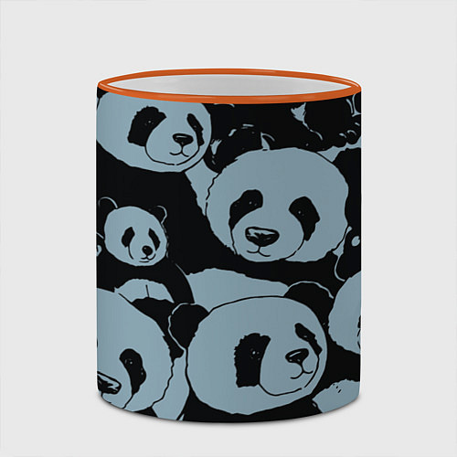 Кружка цветная Panda summer song / 3D-Оранжевый кант – фото 2