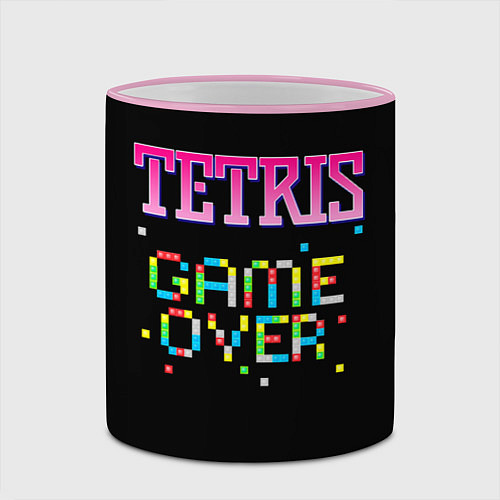 Кружка цветная Tetris - Game Over / 3D-Розовый кант – фото 2