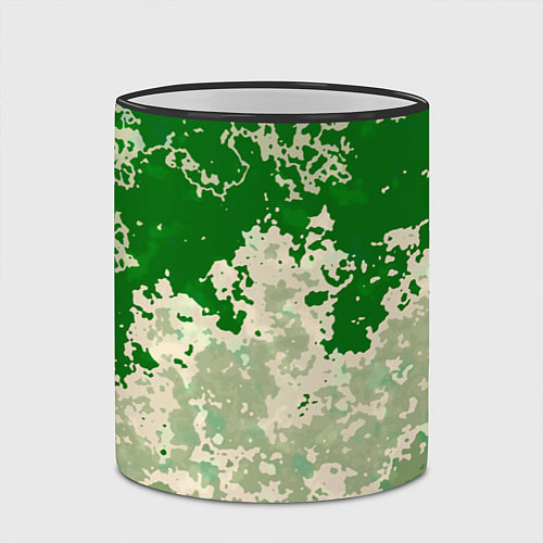 Кружка цветная Абстракция в зелёных тонах / 3D-Черный кант – фото 2