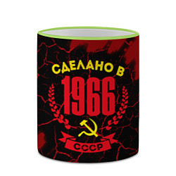 Кружка 3D Сделано в 1966 году в СССР и желтый серп и молот, цвет: 3D-светло-зеленый кант — фото 2