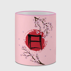 Кружка 3D Цветущая сакура с иероглифом cолнце, цвет: 3D-розовый кант — фото 2