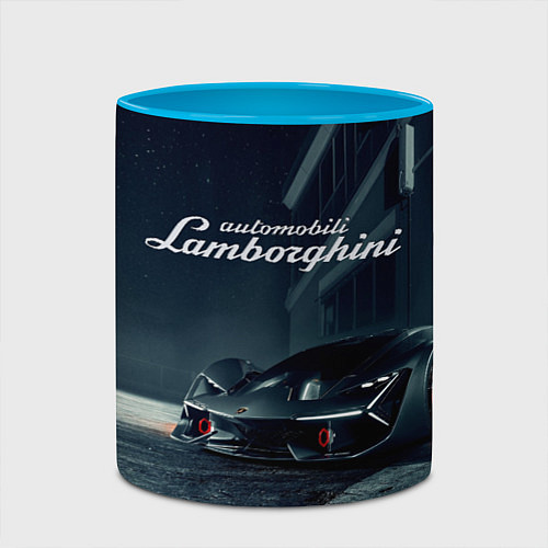 Кружка цветная Lamborghini - power - Italy / 3D-Белый + небесно-голубой – фото 2