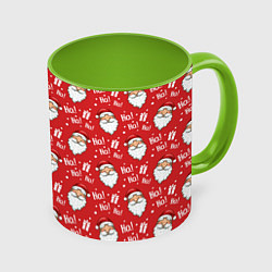 Кружка 3D Дед Мороз - Санта Клаус, цвет: 3D-белый + светло-зеленый