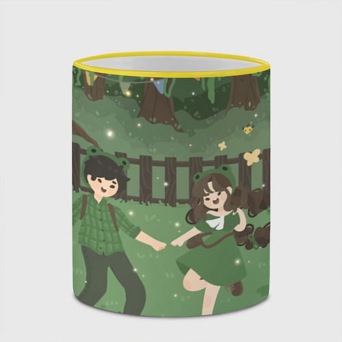 Кружка цветная Праздник в Stardew Valley / 3D-Желтый кант – фото 2