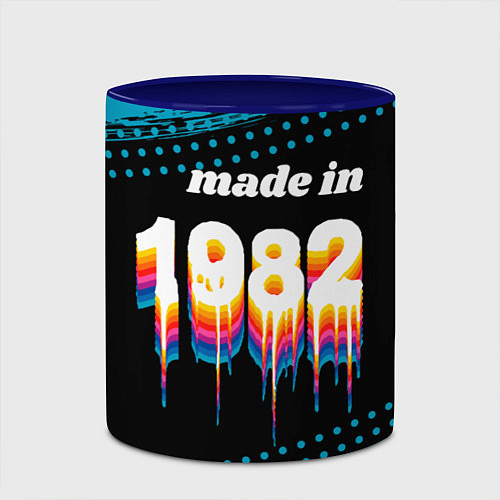 Кружка цветная Made in 1982: liquid art / 3D-Белый + синий – фото 2