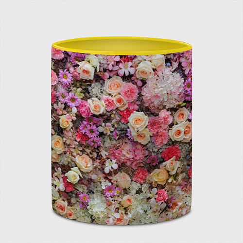 Кружка цветная Бутоны роз / 3D-Белый + желтый – фото 2