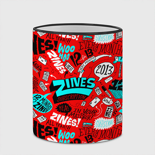 Кружка цветная Zines subscription / 3D-Черный кант – фото 2