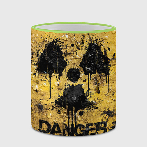 Кружка цветная Danger radiation / 3D-Светло-зеленый кант – фото 2